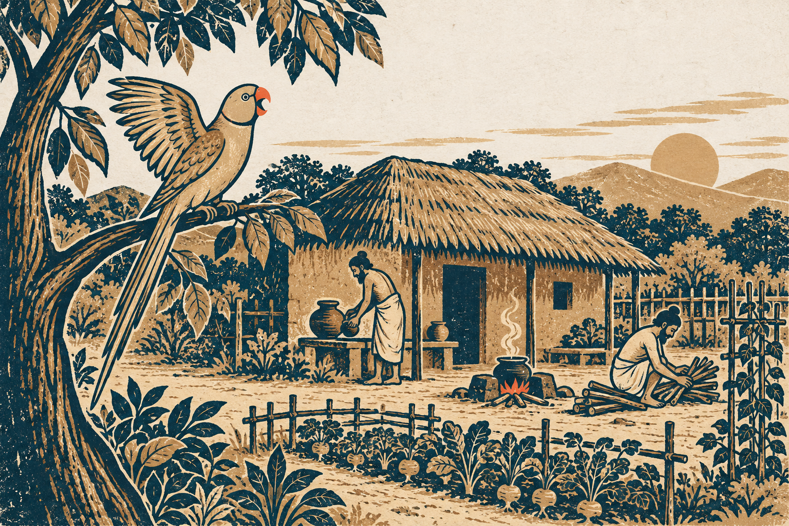 What Two Parrots Said — illustration