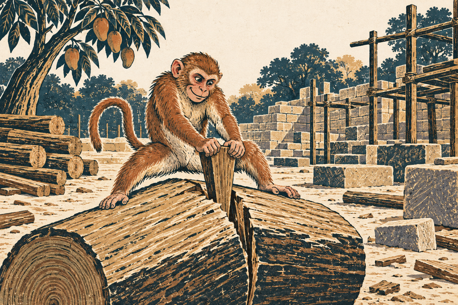 The Wedge in the Log — illustration