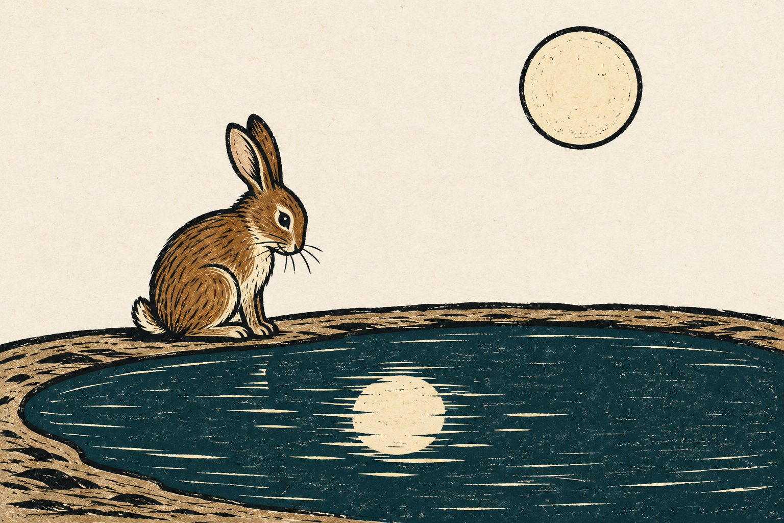 The Rabbit and the Moon — illustration