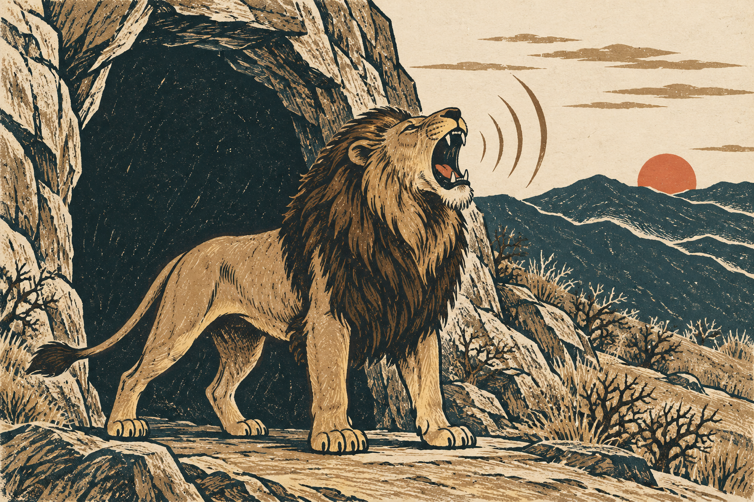The Lion Who Called Out — illustration
