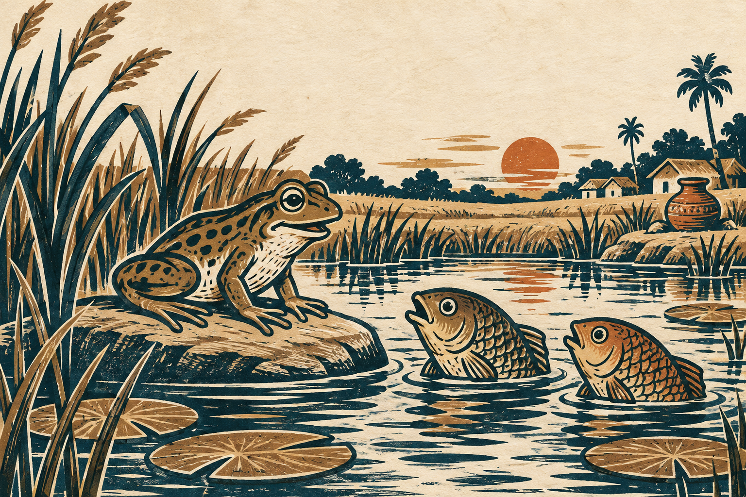 The Frog Who Went That Night — illustration