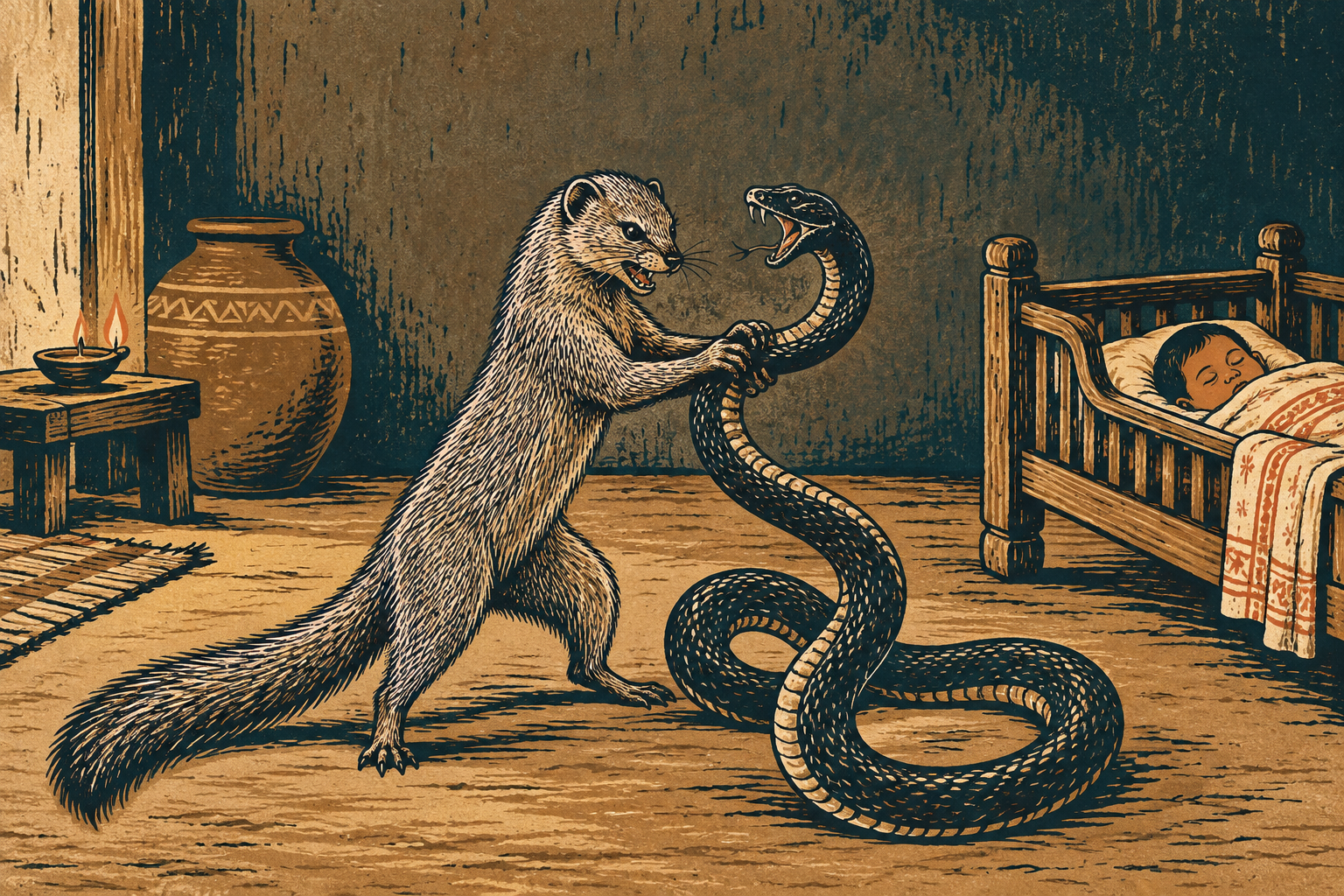 The Guardian by the Cradle — illustration